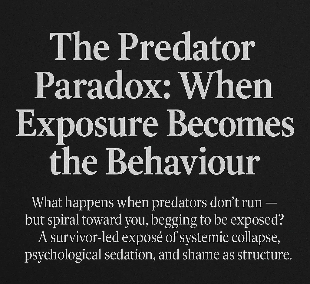 The Predator Paradox: When Exposure Becomes the Behaviour