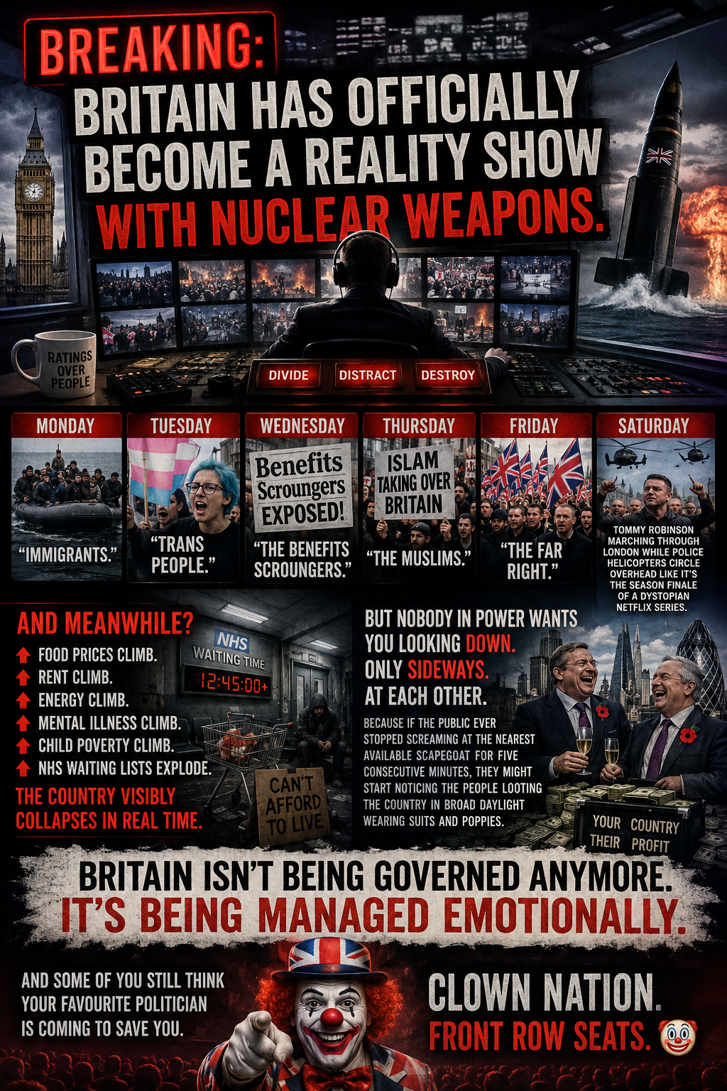 BREAKING: Britain has officially become a reality show with nuclear weapons.